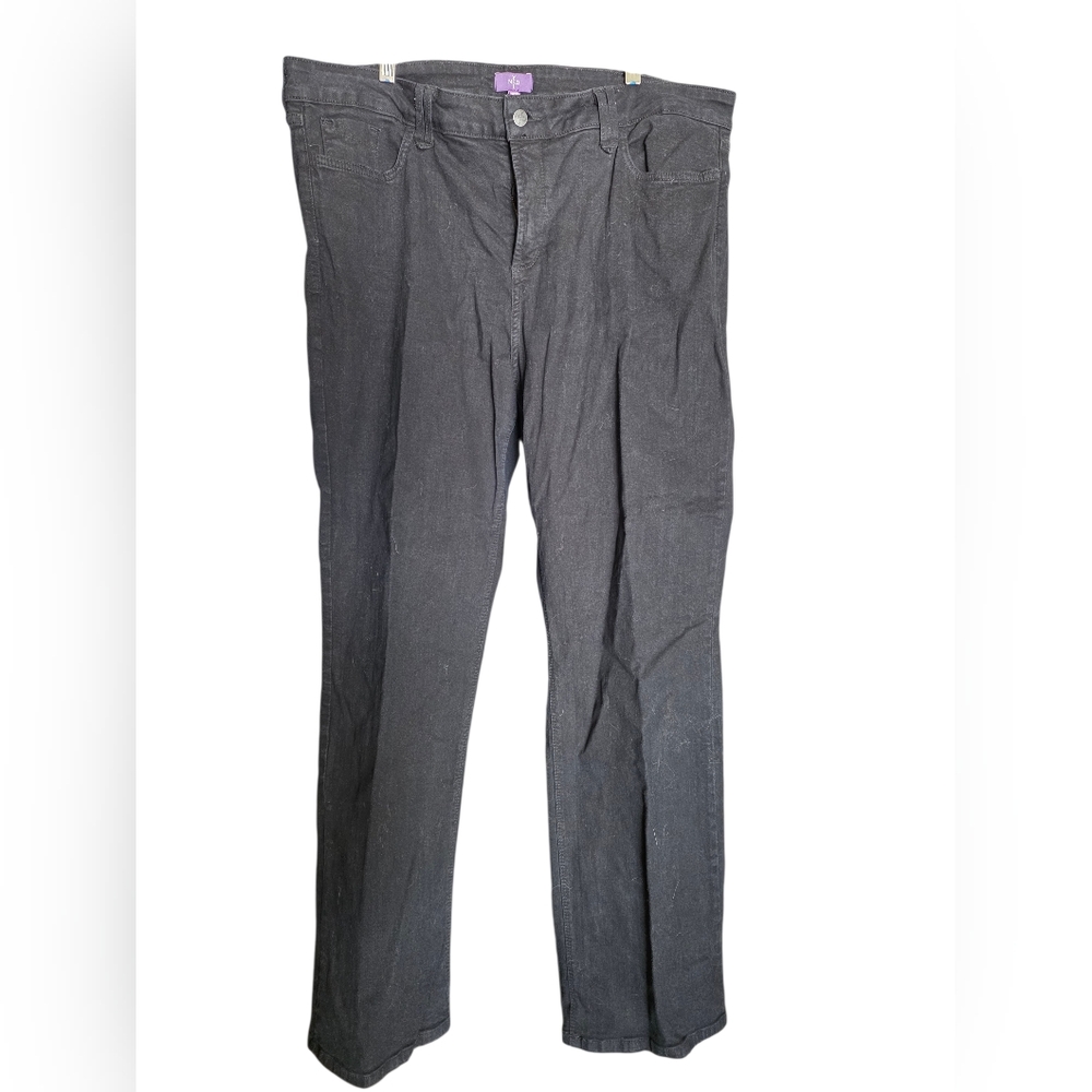 20W NYDJ Marilyn Lift Tuck Skinny Black Straight Leg Jeans